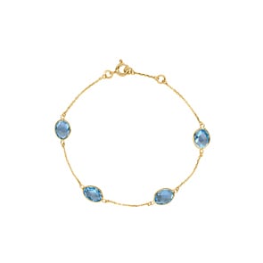 Armband 750/18 K Gelbgold mit Blautopasen
