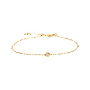 Bracelet or jaune 750/18 ct avec diamants 0.05 ct H/si