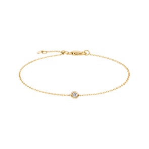 Bracelet or jaune 750/18 ct avec diamants 0.05 ct H/si