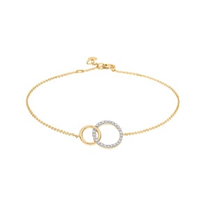 Bracelet 750/18 K Yellow Gold with Diamonds 0.12 ct H/si