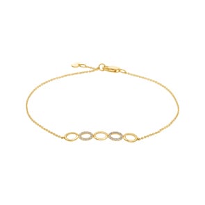 Bracelet 750/18 K Yellow Gold with Diamonds 0.15 ct H/si
