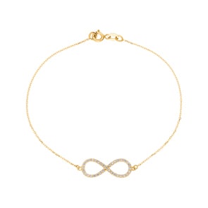 Armband 750/18 K Gelbgold mit Diamanten 0.25 ct H/si, Infinity