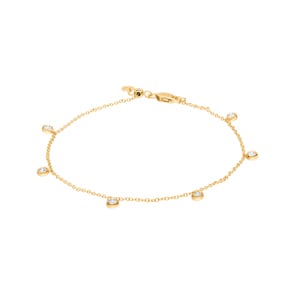 Bracelet or jaune 750/18 ct avec diamants 0.33 ct H/si