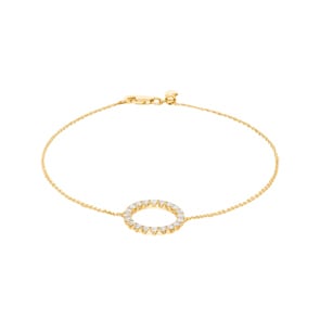 Bracelet 750/18 K Yellow Gold with Diamonds 0.50 ct H/si