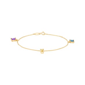 Bracelet or jaune 750/18 ct avec pierres fines