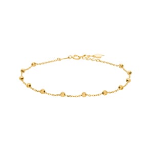 Armband 750/18 K Gelbgold mit geschliffenen Kugeln 2.5mm, 19cm