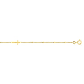 Armband 750/18 K Gelbgold mit Kreuz