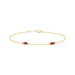 Armband 750/18 K Gelbgold mit Marienkäfer