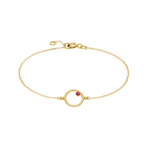 Bracelet or jaune 750/18 ct avec rubis