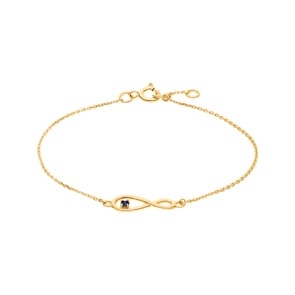 Bracelet or jaune 750/18 ct avec saphir, Infinity