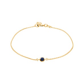 Armband 750/18 K Gelbgold mit Saphir, Zargenfassung