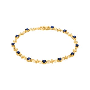 Armband 750/18 K Gelbgold mit Saphiren
