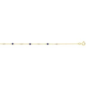 Armband 750/18 K Gelbgold mit Saphiren & Zirkonia