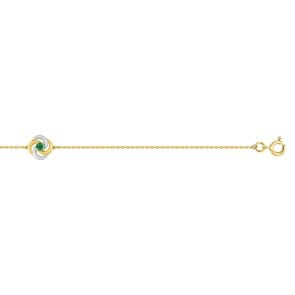Bracelet or jaune 750/18 ct avec émeraude