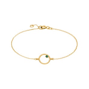 Armband 750/18 K Gelbgold mit Smaragd