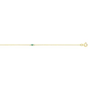 Armband 750/18 K Gelbgold mit Smaragd Marquise