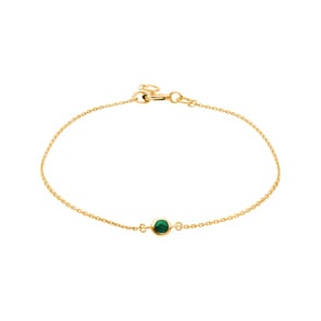 Armband 750/18 K Gelbgold mit Smaragd, Zargenfassung