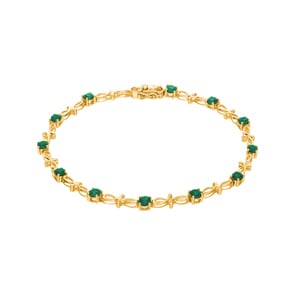 Armband 750/18 K Gelbgold mit Smaragden