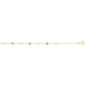 Armband 750/18 K Gelbgold mit Smaragden & Zirkonia