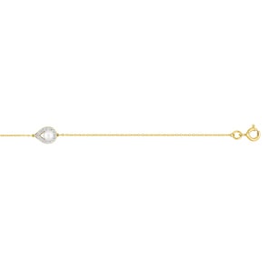 Armband 750/18 K Gelbgold mit Süsswasserzuchtperle & Zirkonia