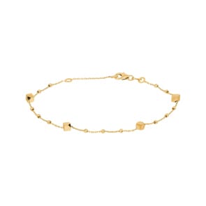 Armband 750/18 K Gelbgold mit Würfel und Kugeln