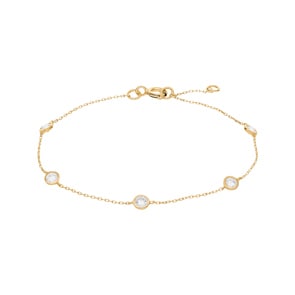 Bracelet or jaune 750/18 ct avec zircones