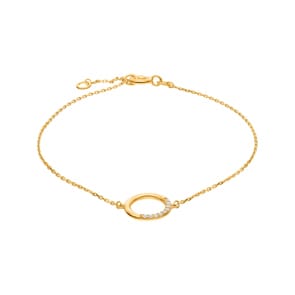 Bracelet or jaune 750/18 ct avec zircones