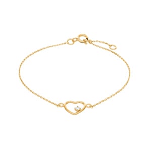 Armband 750/18 K Gelbgold mit Zirkonia, Herz