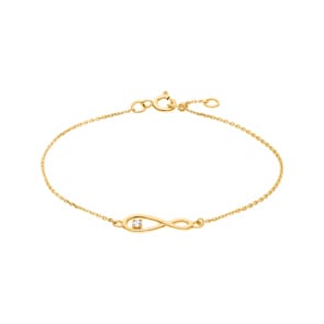 Armband 750/18 K Gelbgold mit Zirkonia, Infinity