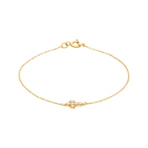 Armband 750/18 K Gelbgold mit Zirkonia, Kreuz