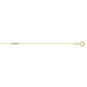 Bracelet 750/18 K Yellow Gold with Cubic Zirconia Trilogy