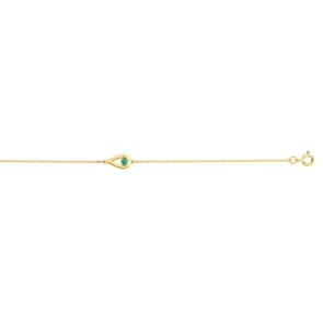 Armband 750/18 K Gelbgold Tropfen mit Smaragd