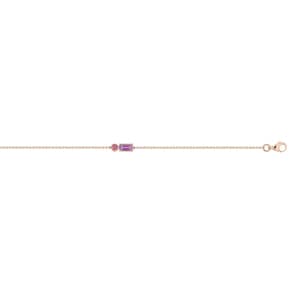 Armband 750/18 K Roségold mit Amethyst & rosa Turmalin