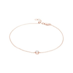 Bracelet 750/18 K Rose Gold with Diamond 0.10 ct H/si