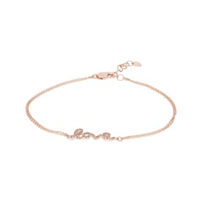 Armband 750/18 K Roségold mit Diamanten 0.12 ct H/si, Love