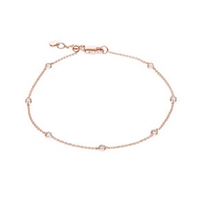 Bracelet or rosé 750/18 ct avec diamants 0.20 ct H/si