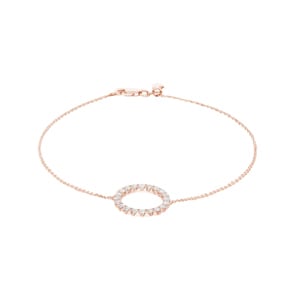 Armband 750/18 K Roségold mit Diamanten 0.50 ct H/si
