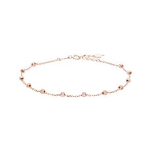 Bracelet or rose 750/18 ct avec 23 boules limées 2.5mm, 19cm