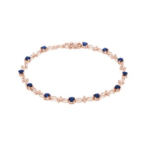 Bracelet or rosé 750/18 ct avec saphirs