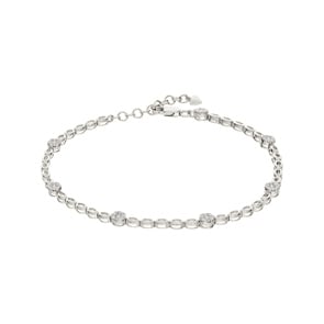 Bracelet or gris 750/18 ct avec diamant 0.38 ct H/si