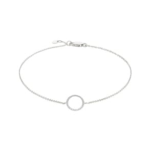 Bracelet or gris 750/18 ct avec diamants 0.09 ct H/si