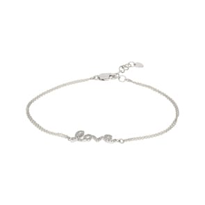 Bracelet or gris 750/18 ct avec diamants 0.12 ct H/si, Clé