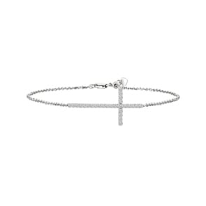 Armband 750/18 K Weissgold mit Diamanten 0.50 ct H/si, Kreuz