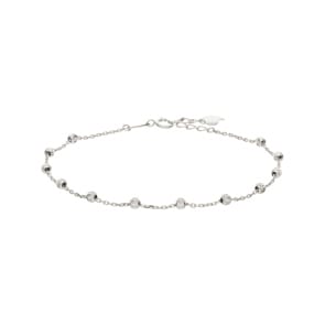 Armband 750/18 K Weissgold mit geschliffenen Kugeln 2.5mm, 19cm