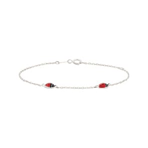 Armband 750/18 K Weissgold mit Marienkäfer
