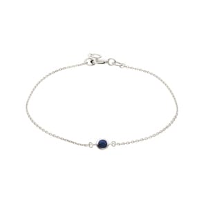 Armband 750/18 K Weissgold mit Saphir, Zargenfassung