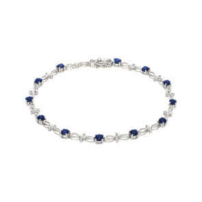 Sapphire Bracelet 750/18 K White Gold