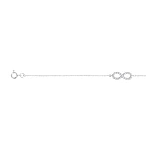 Armband 750/18 K Weissgold mit Zirkonia, Infinity
