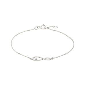 Armband 750/18 K Weissgold mit Zirkonia, Infinity