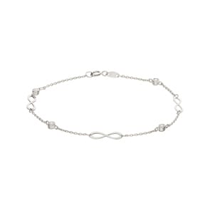 Armband 750/18 K Weissgold mit Zirkonia, Infinity